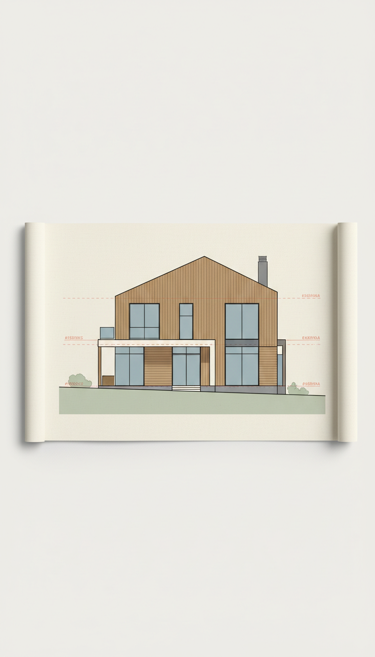 Modern Oak Residence Blueprint