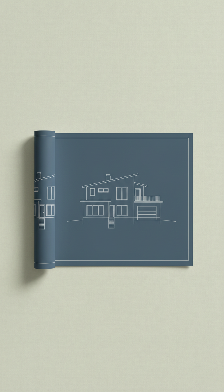 Slate Blue Contemporary Home Plan